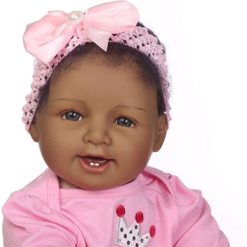  ICradle iCradle 22 55cm Crafted Pink Dress Soft Vinyl Silicone Lovely Handmade Real Life Like Reborn Baby Doll Realistic American India Style Newborn Dolls Alive Magnet Pacifier Xmas Gift