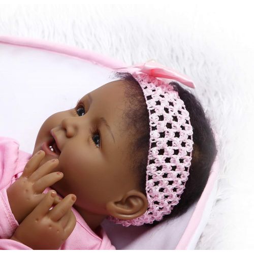  ICradle iCradle 22 55cm Crafted Pink Dress Soft Vinyl Silicone Lovely Handmade Real Life Like Reborn Baby Doll Realistic American India Style Newborn Dolls Alive Magnet Pacifier Xmas Gift