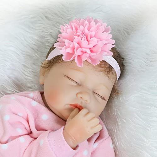  ICradle iCradle Soft Silicone Vinyl Sleeping Reborn Doll Baby Girl Real Looking Lifelike 22 Inch 55cm Cotton Body Newborn Dolls Eyes Closed Child Playmate Xmas Gift