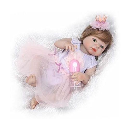  ICradle iCradle Realistic Lifelike 23 Inch 57cm Soft Silicone Reborn Baby Beautiful Girl Doll Toddler Full Body Vinyl Newborn Dolls Anatomically Correct