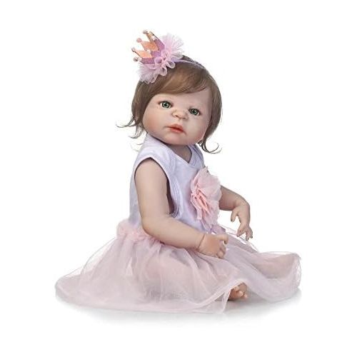  ICradle iCradle Realistic Lifelike 23 Inch 57cm Soft Silicone Reborn Baby Beautiful Girl Doll Toddler Full Body Vinyl Newborn Dolls Anatomically Correct