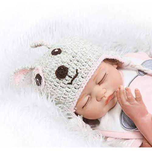  ICradle iCradle 20 inch 50cm Sleeping Realistic Reborn Doll Anatomically Correct Full Body Vinyl Silicone Real Life Like Baby Girl Doll True Looking Newborn Dolls Toddler Toy Xmas Gift Fre