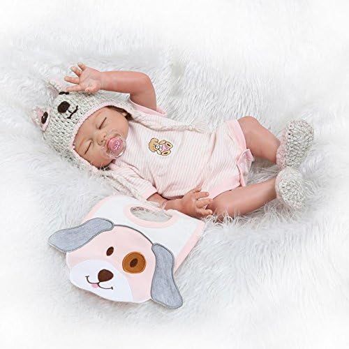  ICradle iCradle 20 inch 50cm Sleeping Realistic Reborn Doll Anatomically Correct Full Body Vinyl Silicone Real Life Like Baby Girl Doll True Looking Newborn Dolls Toddler Toy Xmas Gift Fre