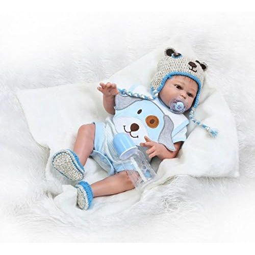  ICradle iCradle 20 inch 50cm Sleeping Realistic Reborn Doll Anatomically Correct Full Body Vinyl Silicone Real Life Like Baby Girl Doll True Looking Newborn Dolls Toddler Toy Xmas Gift Fre