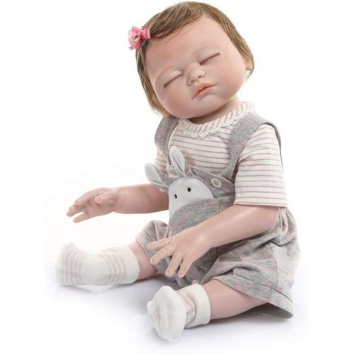  ICradle iCradle 20 inch 50cm Sleeping Realistic Reborn Doll Anatomically Correct Full Body Vinyl Silicone Real Life Like Baby Girl Doll True Looking Newborn Dolls Toddler Toy Xmas Gift Fre