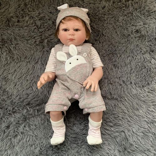  ICradle iCradle 20 inch 50cm Sleeping Realistic Reborn Doll Anatomically Correct Full Body Vinyl Silicone Real Life Like Baby Girl Doll True Looking Newborn Dolls Toddler Toy Xmas Gift Fre