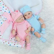 ICradle iCradle 10 26cm Mini Lifelike Baby Boy and Sleeping Girl Twins Handmade Reborn Doll Full Body Vinyl Silicone Realistic Looking Newborn Twin Dolls Anatomically Correct
