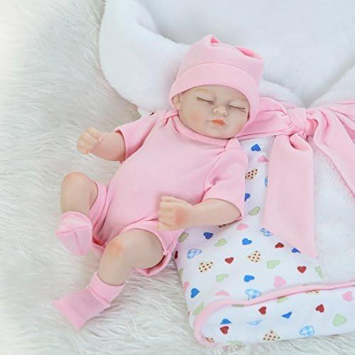  ICradle iCradle 10 26cm Mini Lifelike Baby Boy and Sleeping Girl Twins Handmade Reborn Doll Full Body Vinyl Silicone Realistic Looking Newborn Twin Dolls Anatomically Correct