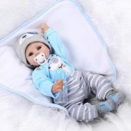 ICradle iCradle Handmade Realistic Looking Baby Boy Soft Silicone Reborn Doll Real Lifelike Newborn Dolls Toddler 22 Inch 55cm Magnet Pacifier