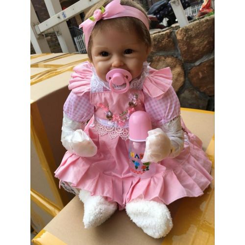  ICradle iCradle 18 Inch 45cm Simulation Soft Silicone Vinyl Lifelike Reborn Doll Baby Girl Realistic Looking Newborn Dolls Similar Real Baby Xmas Gift