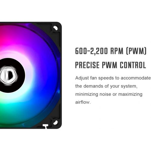  ID-COOLING SE-914-XT ARGB Cooler 131mm Height CPU Air Cooler Addressable RGB Light Sync with Motherboard(5V 3-PIN Connector) 92mm PWM Fan 4 Heatpipes CPU Fan for Intel/AMD, LGA 170