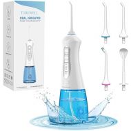 Water Dental Flosser Cordless Oral Irrigator, Portable and Rechargeable Water Teeth Pick with 3 Modes 4 Jet Tips, 300ML IPX7 Waterproof Dental Flosser for Oral Care