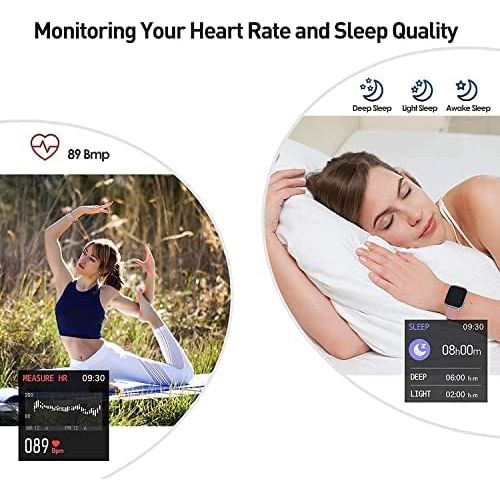  [아마존베스트]IDEALROYAL Smart Watch, P22 Fitness Activity Tracker Heart Rate Monitor with 1.4 Inch Touch Screen Waterproof Sleep Monitor Smart Watch Bluetooth Camera Control Sports Watch Men Wo
