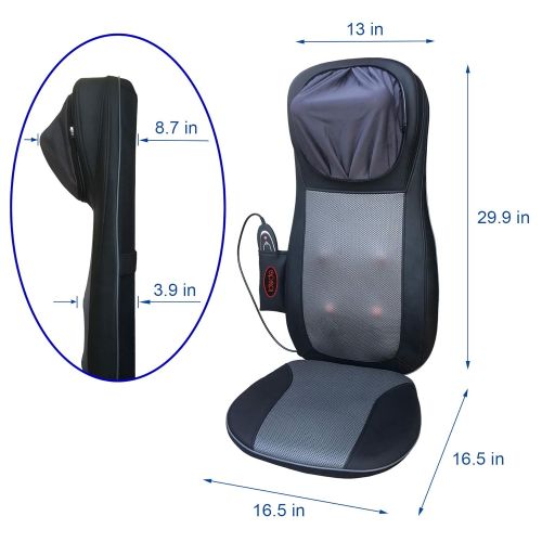  IDODO Shiatsu Back Massager, Seat Cushion Massager with Heat, Deep Kneading Rolling Vibration Chair...