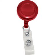 IDP Badge Reel with Slide Clip and Clear Strap (Red, 100-Pack)
