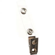 IDP Badge Reel Vinyl Strap with Nickel-Plated Steel 2-Hold Clip (Clear, 100-Pack)