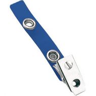 IDP Badge Reel Vinyl Strap with Nickel-Plated Steel 2-Hold Clip (Blue, 100-Pack)