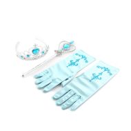 IDS Home Snow Queen Princess Elsa Cosplay Halloween Dress up Party Costume Gift Set Tiara Crown, Gloves, Wand for Kids Girls