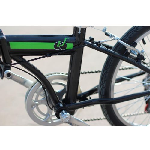  IDS UnYOUsual U arc 20 Folding City Compact Foldable Bike Bicycle - 6 Speed Steel Frame Shimano Gear Wanda Tire Black