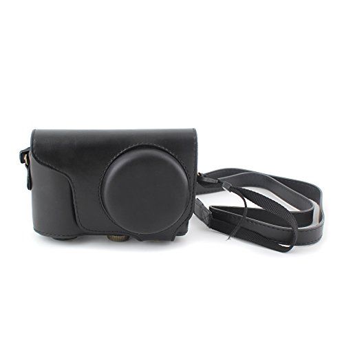  IDS Black PU Leather Case Bag Cover with Strap for Camera EK-GC100 GC110