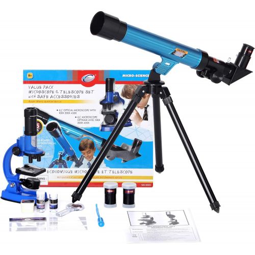  [아마존베스트]IDS Home Eastcolight Deluxe Microscope and Telescope Set for Kids Begainers, Science Educational Toys, Biological Chemistry Lad Kits Toys for Kids