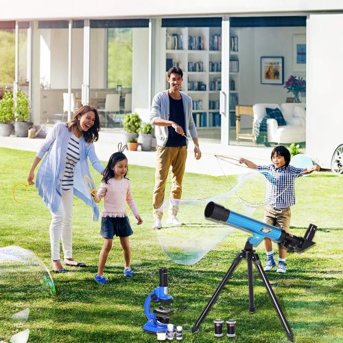  [아마존베스트]IDS Home Eastcolight Deluxe Microscope and Telescope Set for Kids Begainers, Science Educational Toys, Biological Chemistry Lad Kits Toys for Kids