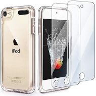 [아마존베스트]iPod Touch 7 Case Clear,IDWELL Touch 6 Touch 5 Case with 2 Screen Protectors, Clear Slim Soft TPU Bumper Hard Cover for iPod Touch 5/6/7th Generation (Latest Model,2019 Released),