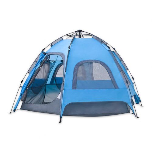  IDWO-Tent IDWO Camping Tent Waterproof Pop Up Tent Outdoor 3-4 Person Dome Tent Hiking Portable Hydraulic Tents, Blue