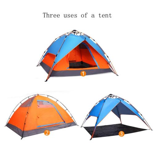  IDWO-Tent IDWO Camping Tent Instant Pop Up Tent Outdoor Waterproof 3-4 Person Multifunction Dome Family Tent, Orange