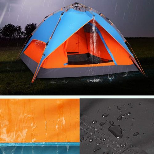  IDWO-Tent IDWO Camping Tent Instant Pop Up Tent Outdoor Waterproof 3-4 Person Multifunction Dome Family Tent, Orange