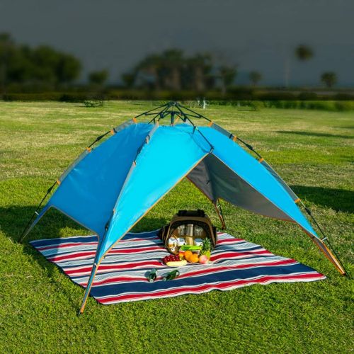  IDWO-Tent IDWO Camping Tent Instant Pop Up Tent Outdoor Waterproof 3-4 Person Multifunction Dome Family Tent, Orange