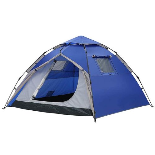  IDWO-Tent IDWO Camping Tent Waterproof Pop Up Tent 3-4 Person Family Tent Outdoor Beach Folding Dome Tent, Blue