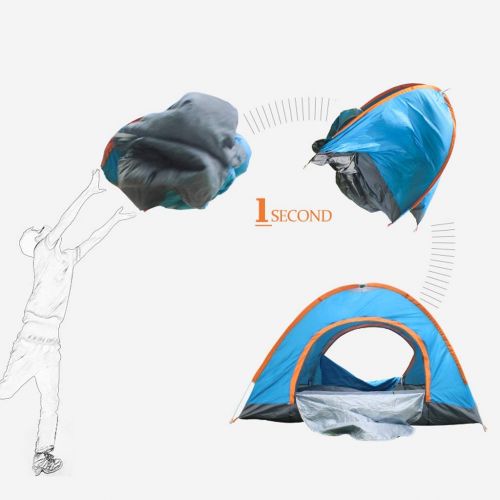  IDWO-Tent IDWO Camping Tent Automatic Pop Up Tent 2-4 Person Lightweight Waterproof Dome Tent for Outdoor Hiking, Blue