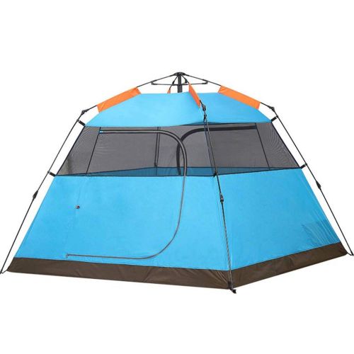  IDWO-Tent IDWO Camping Tent Automatic Pop Up Tent Outdoor 3-4 Person Waterproof Tunnel Tent Portable Trekking Tent, Blue