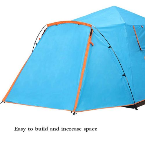  IDWO-Tent IDWO Camping Tent Automatic Pop Up Tent Outdoor 3-4 Person Waterproof Tunnel Tent Portable Trekking Tent, Blue