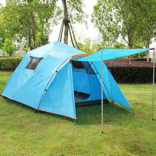  IDWO-Tent IDWO Camping Tent Automatic Pop Up Tent Outdoor 3-4 Person Waterproof Tunnel Tent Portable Trekking Tent, Blue