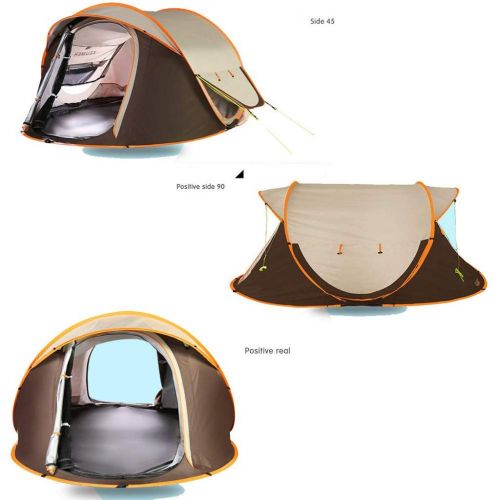  IDWO-Tent IDWO Camping Tent Automatic Pop Up Tent 3-4 Person Waterproof Lightweight Tunnel Tent, Brown