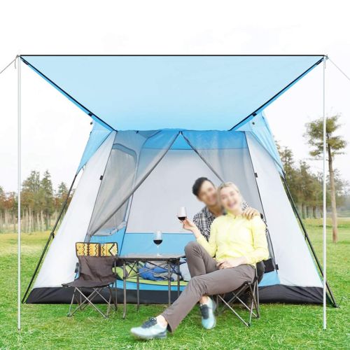  IDWO-Tent IDWO Camping Tent Waterproof Pop Up Tent Outdoor Beach Large 5-8 People Portable Square Family Tent,Blue