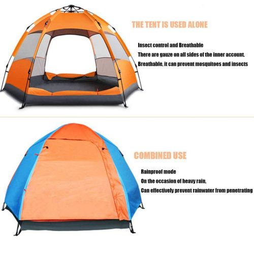  IDWO-Tent IDWO Camping Tent Automatic Pop Up Tent Waterproof Hexagonal Tent Outdoor Large 5-8 Person 4 Season Family Tent