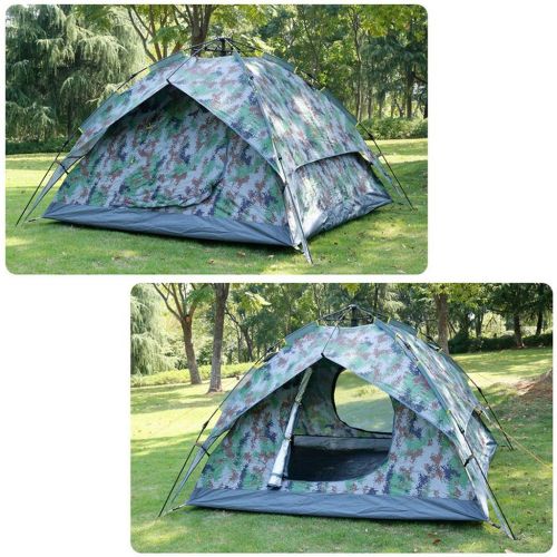  IDWO-Tent IDWO Camping Tent Camouflage Pop Up Tent Outdoor Waterproof 3-4 Person Dome Tent Portable Backpacking Tent