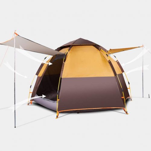  IDWO-Tent IDWO Camping Tent Hexagon Pop Up Tent 5-8 Person Automatic Waterproof Hydraulic Ultralight Backpacking Tent