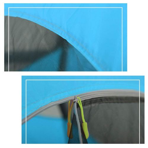  IDWO-Tent IDWO Camping Tent Waterproof Pop Up Hexagon Tent Double Layer Portable Hydraulic Outdoor Tent, Blue