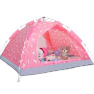 IDWO-Tent IDWO Camping Tent Pop Up Tent 2-3 Person Outdoor Waterproof Kids Tent Ultralight Portable Dome Tent, Pink