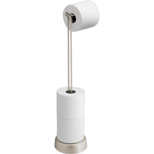  iDesign Classico Freestanding Toilet Tissue Holder with Pivoting Arm - Pack of 2, Matte Satin