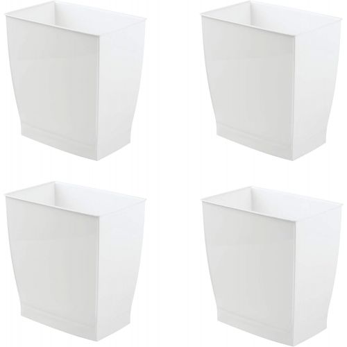  iDesign Spa Mono Rectangular Trash Can, Waste Basket for Bathroom, Kitchen, Office - Set of 4,