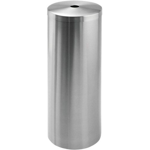  iDesign Forma Metal Toilet Paper Tissue Roll Reserve Canister Organizer for Master, Guest, Kids, Office Bathroom or Closet, 5.5 x 5.5 x 14, Brushed Stainless Steel