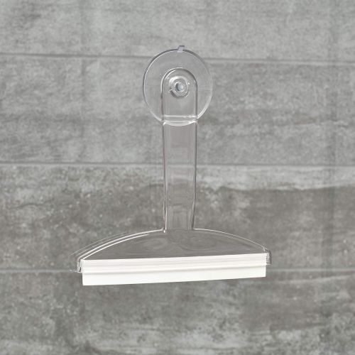  [아마존베스트]IDesign InterDesign Bathroom Shower Squeegee with Plastic Suction Cup Hook - Clear