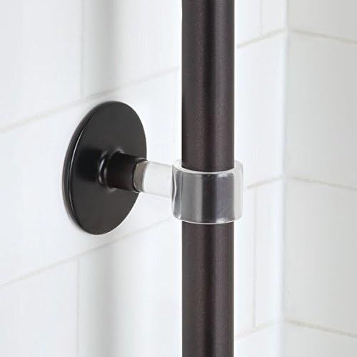  InterDesign AFFIXX, Peel-and-Stick Strong Self-Adhesive York Bathroom Corner Shower Caddy Pole for Shampoo, Conditioner, Soap - Bronze