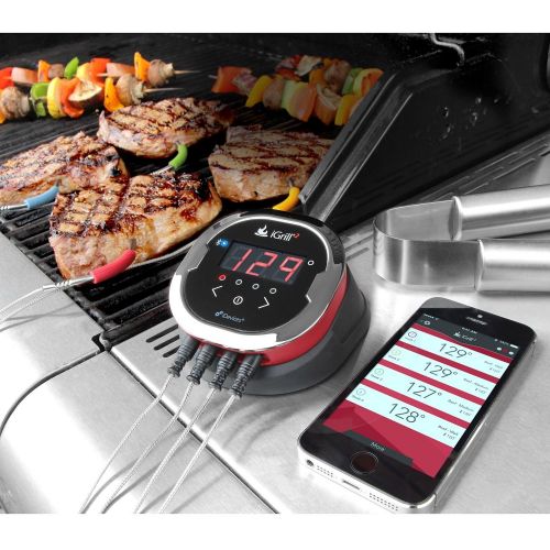  IDevices iGrill2 iDevices Wireless Bluetooth BBQ Meat Thermometer, 4-Probes