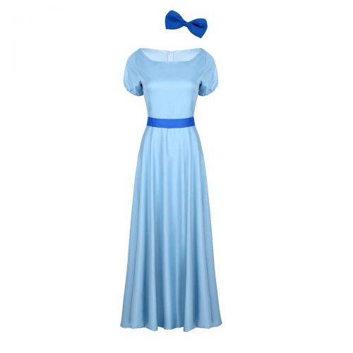  IEFiEL iEFiEL Women Princess Dress Light Blue Maxi Dresses Halloween Party Cosplay Wendy Dress Costume